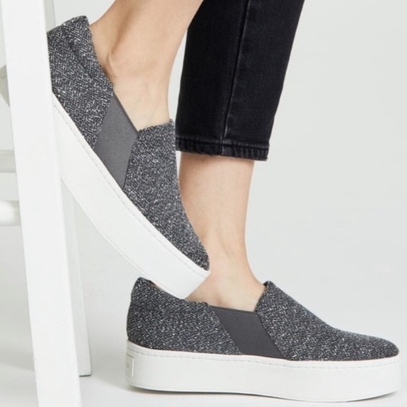 Vince Shoes - Vince Warren Tweed Platform Skate Slip-on shoes